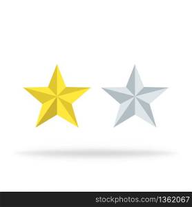 Stars of rating. Review icons in yellow or gold. Vector isolated icons with ranking symbol. Success star icon. Choice design sign. Top stars for vote. Vector EPS 10