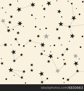 Stars. Pale background. Retro texture. Seamless pattern.