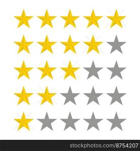 Stars rating. Vector five star. Rate design. Illustration in flat style. Vector illustration