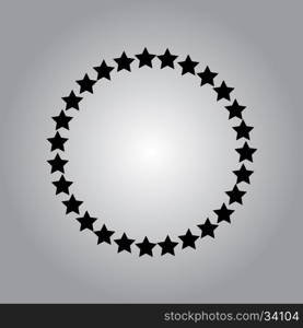 Stars rounded icon in a flat design in black color. Stars rounded icon in a flat design in black color. Vector illustration eps10