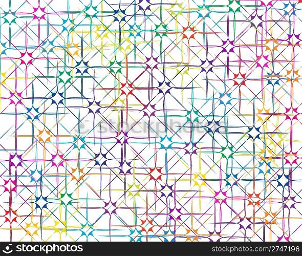 Stars stroke elements vector background in different colors