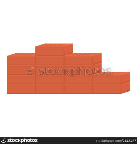Start brick wall icon cartoon vector. Mason work. Cement construction. Start brick wall icon cartoon vector. Mason work