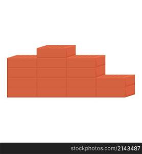 Start brick wall icon cartoon vector. Mason work. Cement construction. Start brick wall icon cartoon vector. Mason work