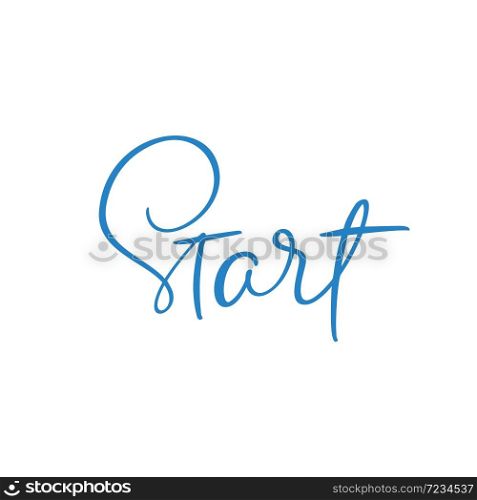 START calligraphy lettering hand drawn word. Vector success people motivation logo. Health fitness text for any sport games. Lifestyle activity concept isolated.. START calligraphy lettering hand drawn word. Vector success people motivation logo. Health fitness text for any sport games. Lifestyle activity concept isolated