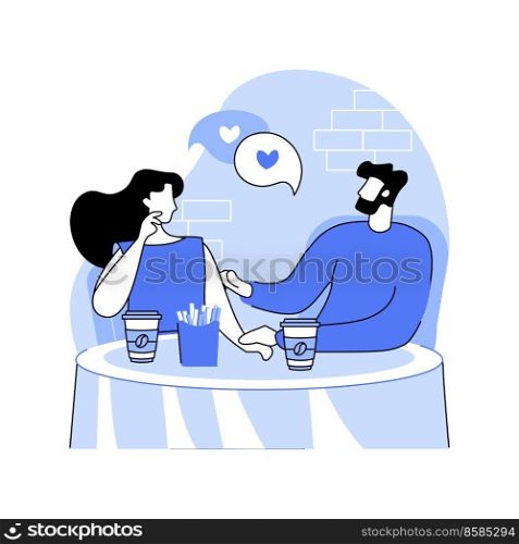 Start dating isolated cartoon vector illustrations. Shy university students on first date, holding hands, have feelings, romantic relationship, couple leisure time together vector cartoon.. Start dating isolated cartoon vector illustrations.