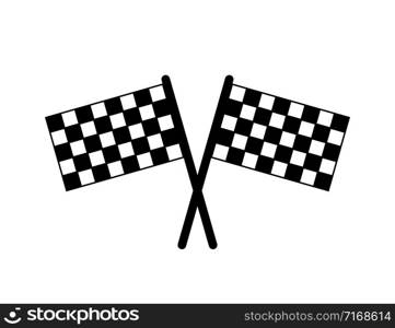 Start finish flags vector isolated icon on white background. Success illustration. Isolated object. Race flag icon. EPS 10