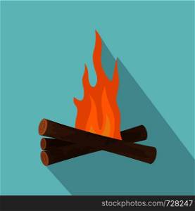 Start fire camp icon. Flat illustration of start fire camp vector icon for web design. Start fire camp icon, flat style