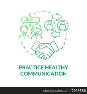 Start healthy communication concept icon. Find active and reflective listener. Mutually pleasant relationships abstract idea thin line illustration. Vector isolated outline color drawing. Start healthy communication concept icon