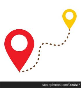 start location end location icon on white background. flat style. pointer start and stop icon for your web site design, logo, app, UI. route location symbol. distance locations sign.