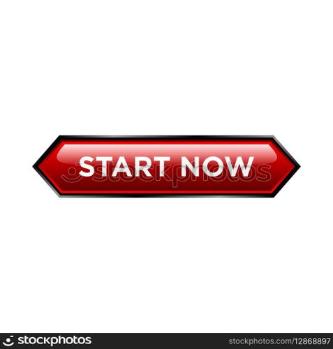 start now button website vector template