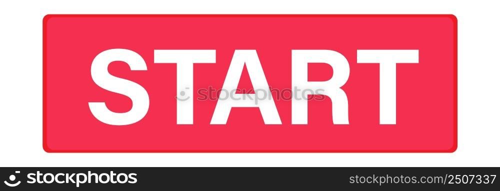 start red square on white background. start red square button. flat style.