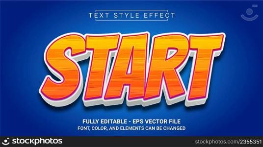 Start Text Style Effect. Editable Graphic Text Template.