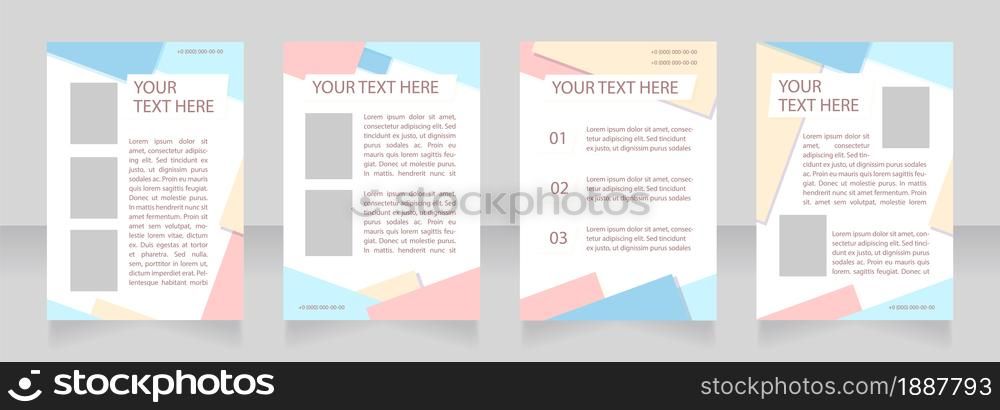 Start up fundraising promotion blank brochure layout design. Vertical poster template set with empty copy space for text. Premade corporate reports collection. Editable flyer paper pages. Start up fundraising promotion blank brochure layout design