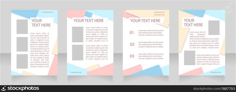 Start up fundraising promotion blank brochure layout design. Vertical poster template set with empty copy space for text. Premade corporate reports collection. Editable flyer paper pages. Start up fundraising promotion blank brochure layout design
