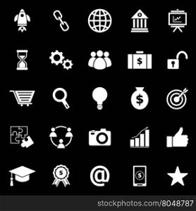Start up icons on black background, stock vector