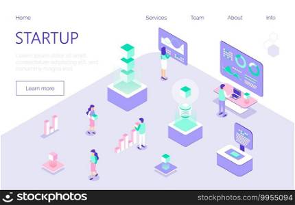 Startup and coworking office concept vector. Freelancers, businessman for expo, forex, illustration. Internet communication business in trendy isometric style.. Startup and coworking office concept vector. Freelancers, businessman for expo, forex, illustration. Internet communication business in trendy isometric