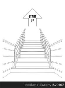 Startup business concept. Stair line background vector