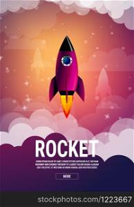 Startup business idea concept. Rocket ship in a flat vector