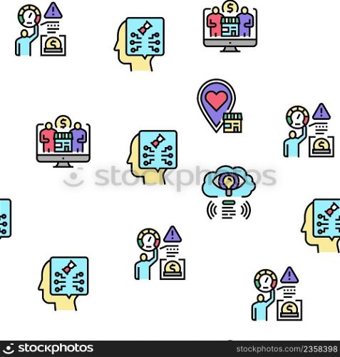 Startup Business Idea Launching Vector Seamless Pattern Thin Line Illustration. Startup Business Idea Launching Vector Seamless Pattern