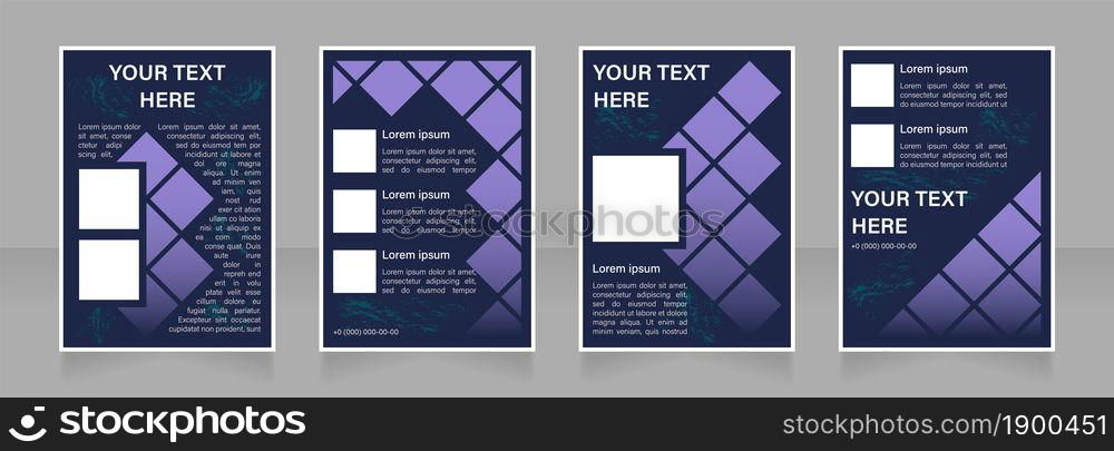 Startup business presentation blank brochure layout design. Vertical poster template set with empty copy space for text. Premade corporate reports collection. Editable flyer paper pages. Startup business presentation blank brochure layout design