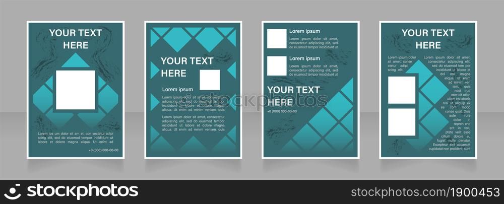 Startup company blank brochure layout design. Create business model. Vertical poster template set with empty copy space for text. Premade corporate reports collection. Editable flyer paper pages. Startup company blank brochure layout design