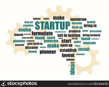 startup related words abstract vector background illustration