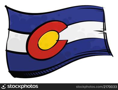 State of Colorado flag created in graffiti paint style