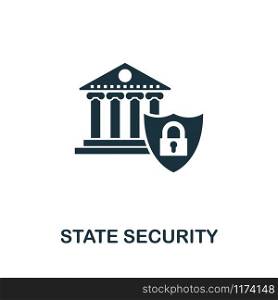 State Security icon vector illustration. Creative sign from gdpr icons collection. Filled flat State Security icon for computer and mobile. Symbol, logo vector graphics.. State Security vector icon symbol. Creative sign from gdpr icons collection. Filled flat State Security icon for computer and mobile