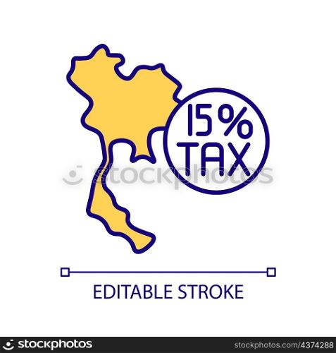 State with lowest taxes RGB color icon. Business incentive. Tax income system. Business investment. Isolated vector illustration. Simple filled line drawing. Editable stroke. Arial font used. State with lowest taxes RGB color icon