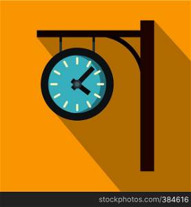 Station clock icon. Flat illustration of station clock vector icon for web design. Station clock icon, flat style