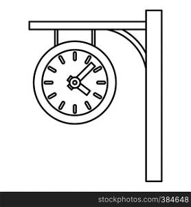 Station clock icon. Outline illustration of station clock vector icon for web design. Station clock icon, outline style