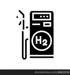 station hydrogen glyph icon vector. station hydrogen sign. isolated contour symbol black illustration. station hydrogen glyph icon vector illustration