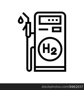 station hydrogen line icon vector. station hydrogen sign. isolated contour symbol black illustration. station hydrogen line icon vector illustration