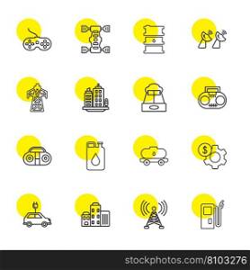 Station icons Royalty Free Vector Image
