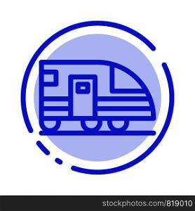Station, Subway, Train, Transportation Blue Dotted Line Line Icon