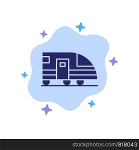 Station, Subway, Train, Transportation Blue Icon on Abstract Cloud Background