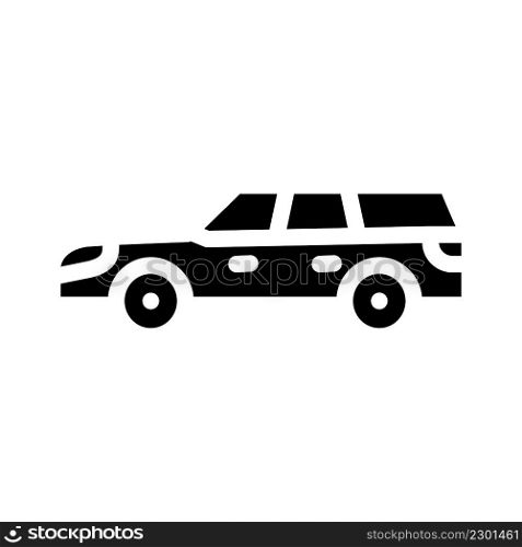 station wagon estate car glyph icon vector. station wagon estate car sign. isolated contour symbol black illustration. station wagon estate car glyph icon vector illustration
