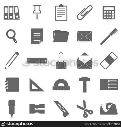 Stationary icons on white background, stock vector