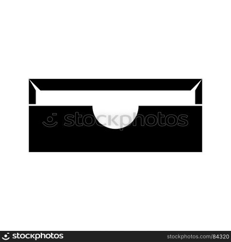 Stationary paper tray it is black icon . Simple style .. Stationary paper tray it is black icon .