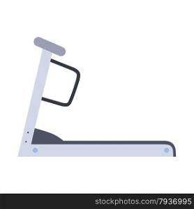 Stationary treadmill on a neutral background. Athletic trainer. Stationary treadmill