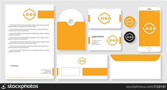 Stationery business card mockup design branding template vector
