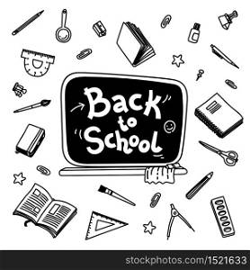Stationery collection. Outline style. Back to school thin line vector doodle illustration template isolated on white background. Sketchy vector concepts with stationery for graphic design, web banner and printed materials. Back to school. Writing materials. Vector illustration. Stationery collection. Outline style. Back to school thin line vector doodle illustration template isolated on white background. Sketchy vector concepts with stationery for graphic design, web banner and printed materials. Back to school. Writing materials.