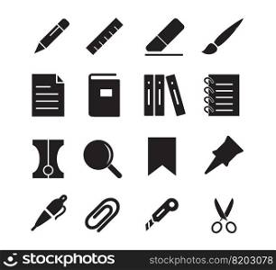 Stationery icon vector logo design template flat style