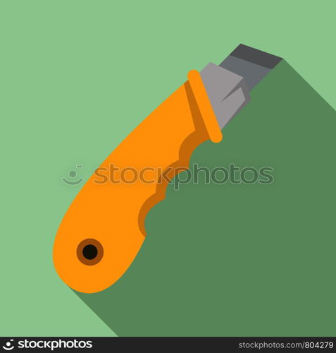 Stationery knife icon. Flat illustration of stationery knife vector icon for web design. Stationery knife icon, flat style