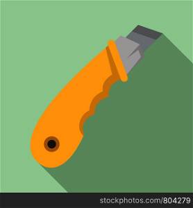 Stationery knife icon. Flat illustration of stationery knife vector icon for web design. Stationery knife icon, flat style