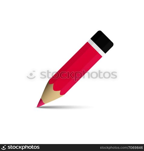 Stationery. Magenta color pencil for drawing and drawing