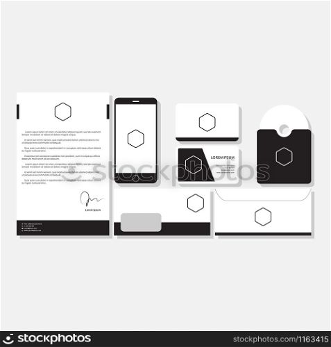 Stationery mockup design template vector isolated illustration