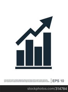Statistic, growth, increase, chart sign icon, vector illustration