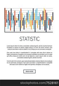 Statistic infographic with explanatory text, data and scheme vector. Diagram with falling and increasing results. Analytics design, strategy planning. Statistic Infographic with Explanatory Text, Data