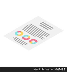 Statistic paper icon. Isometric of statistic paper vector icon for web design isolated on white background. Statistic paper icon, isometric style